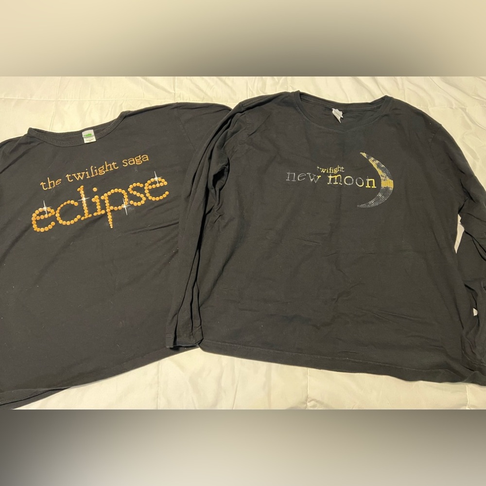 Twilight Eclipse and New Moon Black long sleeve tee Women’s Cotton